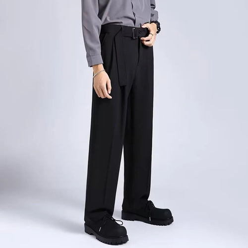 Load image into Gallery viewer, Men&#39;s Suit Pants Loose Droop Straight Bottom Casual Wide Leg Solid Color Male Trousers Autumn Simple 9C6881
