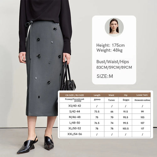 Load image into Gallery viewer, Women's Skirt 2026 Spring New Office Lady Anti-wrinkle Nail Flower Midi Skirt Elegant Versatile Women's Clothing 12621008
