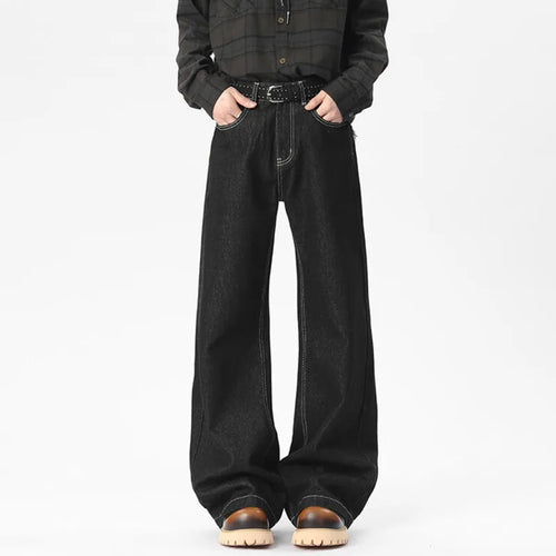 Load image into Gallery viewer, Men's Baggy New American High Steet Solid Color Decoration Straight Leg Trousers Spring Casual Male Trendy 2025 9W1539
