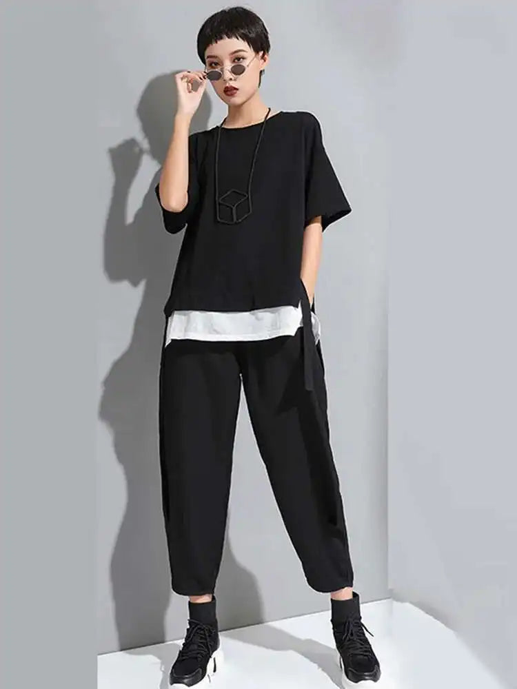 High Elastic Waist Black Pleated Long Wide Leg Trousers New Loose Fit Pants Women Fashion Tide Spring Summer 2025 1U320