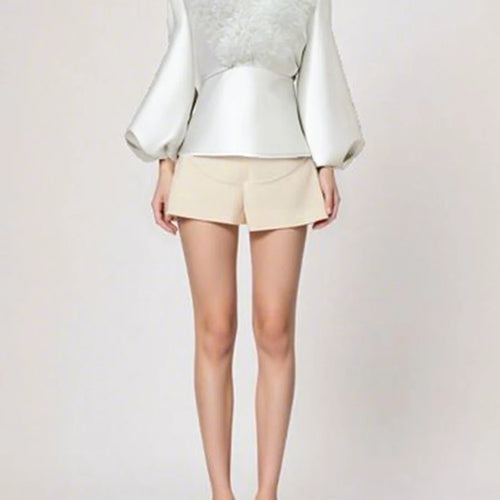 Load image into Gallery viewer, Solid Spliced Fungus Folds Fashion Jackets for Women V Neck Long Sleeves Tunic Temperament Jacket Female Clothing
