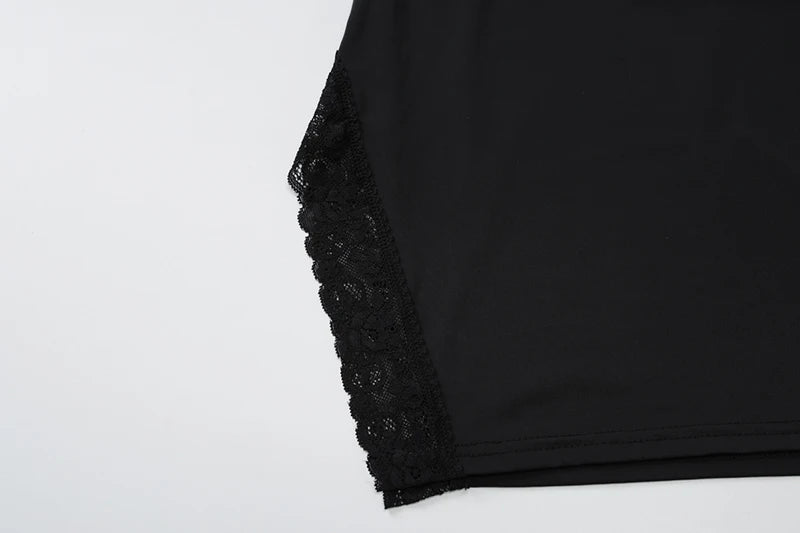 Lace Spaghetti Strap Sexy Mini Dress For Women Robe Fashion Sleeveless Backless Bodycon Side Split Club Dress Vestido