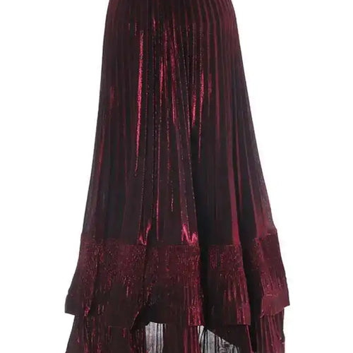 Load image into Gallery viewer, High Elastic Waist Rose Red Irregular Pleated Elegant Half-body Skirt Women Fashion Tide New Spring Autumn 2025 1DH7240
