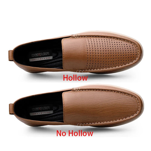 Load image into Gallery viewer, Men&#39;s Ventilation Holes Casual Shoes Outdoor Genuine Leather Men Flat Shoes Breathable Driving Shoes Luxury Loafers
