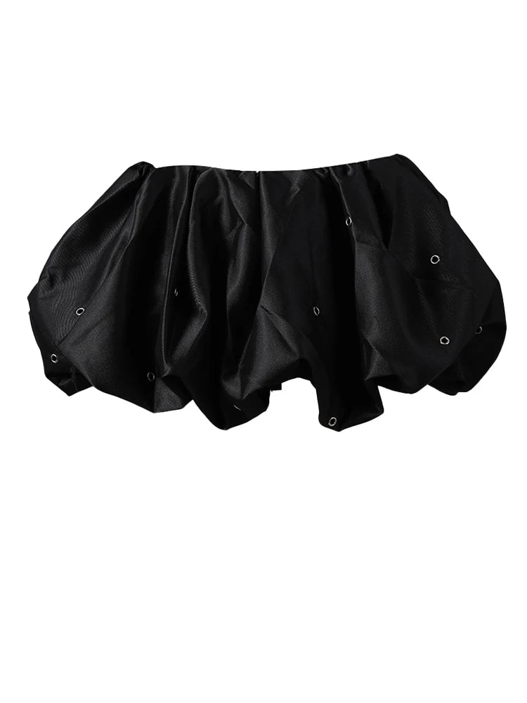 High Elastic Waist Black Bandage Elegant Mini Bud Half-body Skirt Women Fashion Tide New Spring Autumn 2025 11A0273