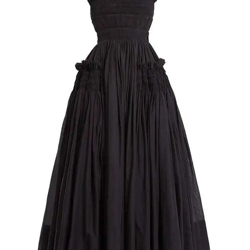 Load image into Gallery viewer, Women White Sling Backless Pleated Shrink Waist Slim Vintage Dress New Square Collar Fashion Spring Autumn 2025 JF54801
