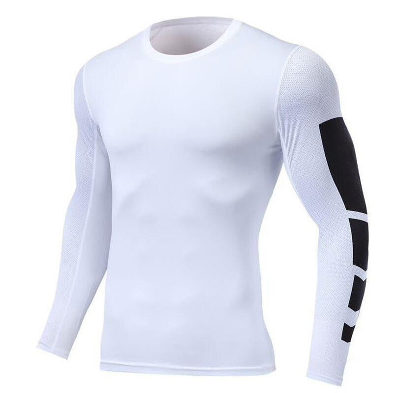 Men Compression T-shirt Gym Fitness Sport Tight Running Sweatshirt Jogging Workout Sportswear Long Sleeve Elastic Tops RashGuard