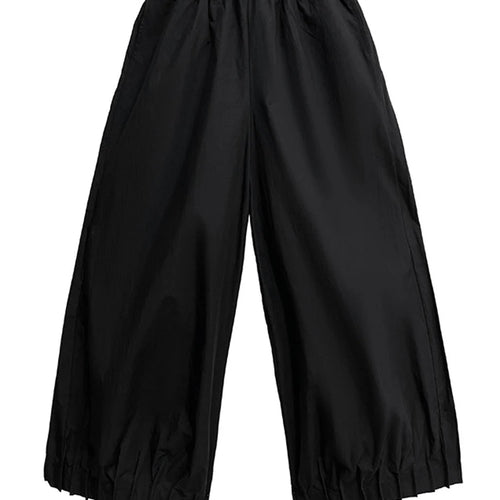 Load image into Gallery viewer, High Elastic Waist Gray Pleated Hem Casual Wide Leg Pants New Trousers Women Fashion Tide Spring Autumn 2025 1DJ1247
