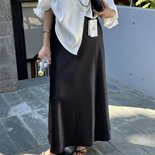 Load image into Gallery viewer, French New Women's Solid Elegant Festival Fishtail Long Skirt Spring Summer High Waist Office Lady Zipper Skirts Fashion Popular
