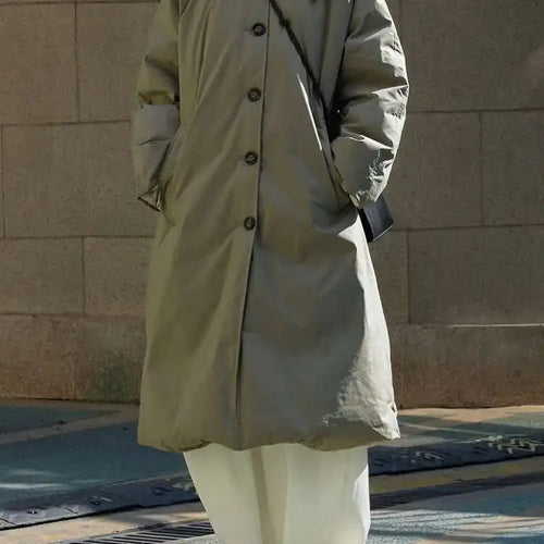 Load image into Gallery viewer, Army Green Big Size Keep Warm Long Down Jacket New Long Sleeve Warm Women Parkas Fashion Tide Autumn Winter 2025 1DH8675
