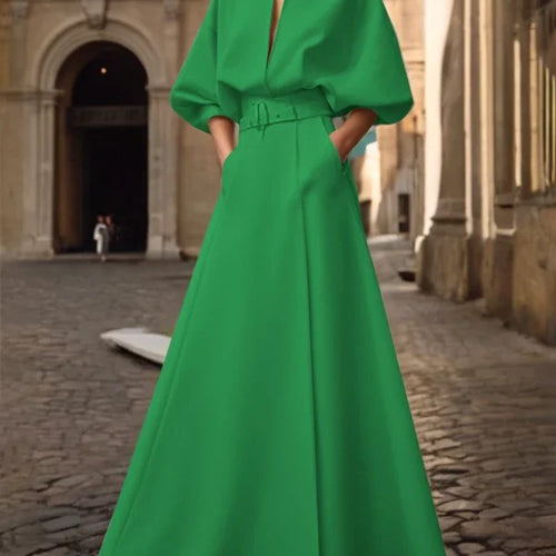 Load image into Gallery viewer, Fashion wedding dresses for women Summer Spring Deep V-Neck Evening Birthday Woman Elegant Loose Maxi Dress
