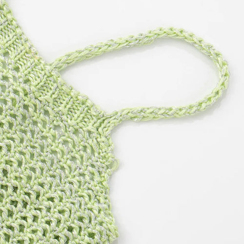 Load image into Gallery viewer, Spaghetti Strap Tassel Knit Mini Dress Women Summer New Hollow Out See Through Backless Beach Holiday Club Dress
