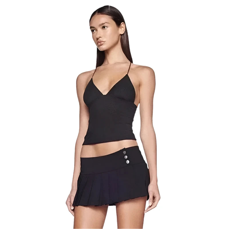 Sexy Mesh See Through Tops Women Y2k Fairy Grunge Butterfly Hollow Out Backless Crop Top Black Tanks & Camis P96-CZ10