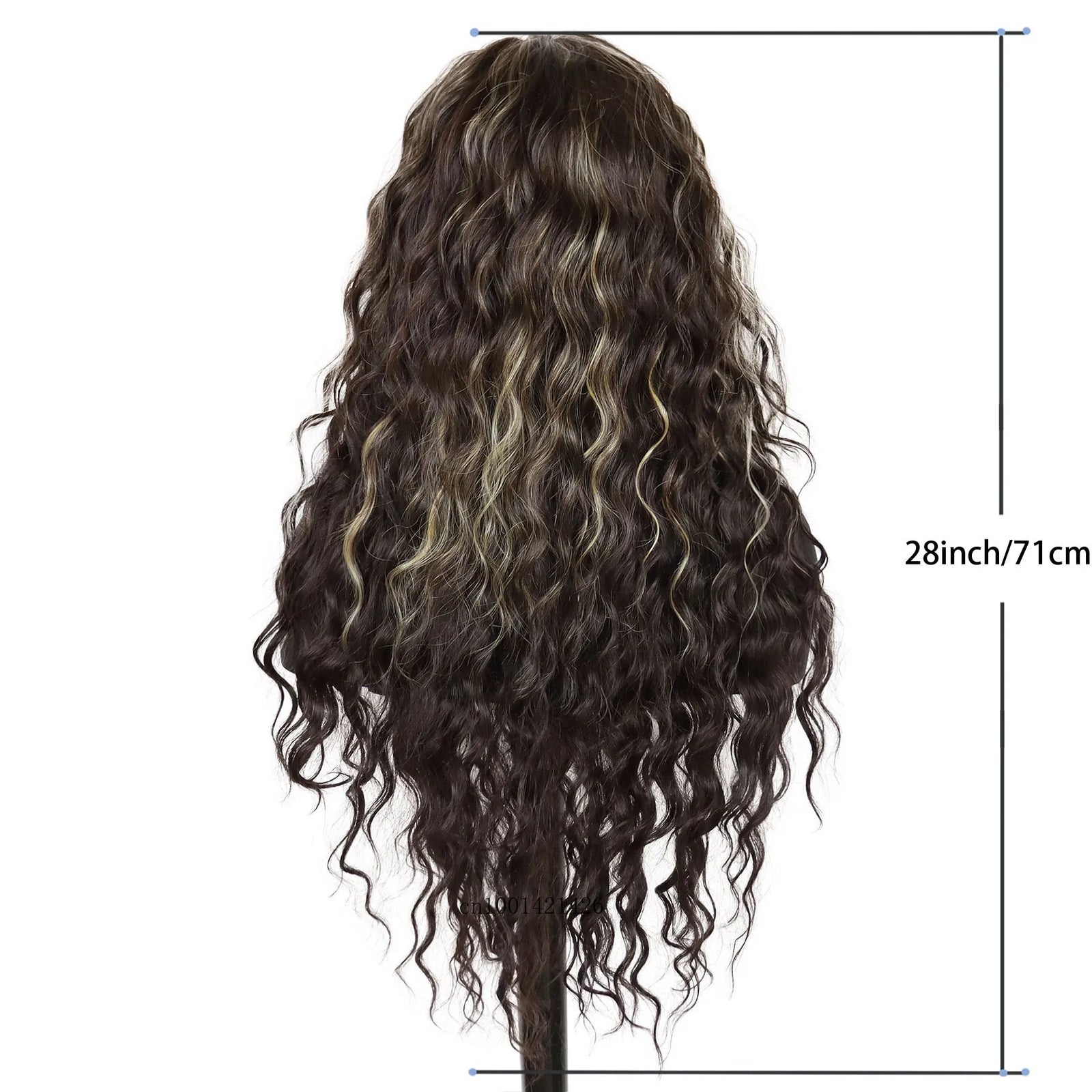 Long Curly Wigs for Women Synthetic Hair Brown Mix Blonde Wig Casual Hairstyles Water Wave Wig Natural Highlights Thick Hair Top