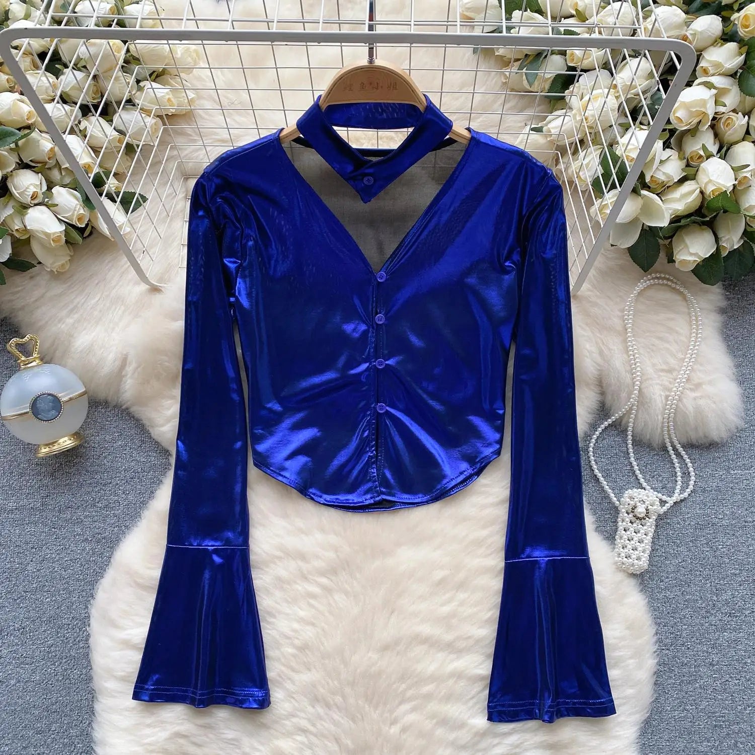 Vintage Solid Sexy Slim High Quality T Shirt Women Elegant Short Tops Spring Autumn Club Party Flared Long Sleeve Tee Shirt Chic