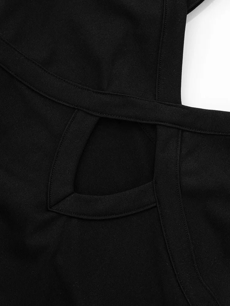 Hollow Out Backless Sexy Maxi Dress Women Gown Spaghetti Strap Sleeveless Irregular Slim Club Long Dress 2025 Summer