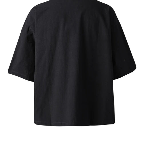 Load image into Gallery viewer, Women White Buckle Irregular Thin Big Size Blouse New Lapel Short Sleeve Shirt Fashion Tide Spring Summer 2025 CPG3164
