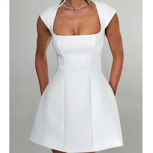 Load image into Gallery viewer, Elegant Sleeveless Square Collar Zipper Tight Skirt Sexy Bodycon Party Evening Dress Summer New 2024 Female Slim Vestido
