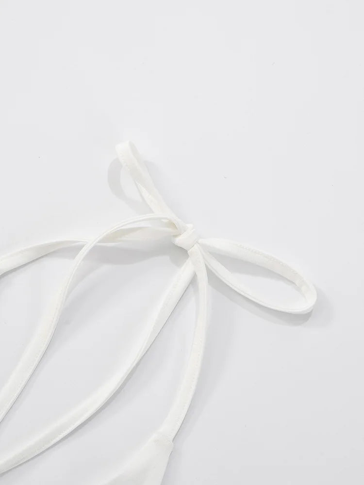 Hollow Out Deep V Neck Sexy Mini Dress Women Summer New Metal Shell Sleeveless Backless Ruffle Club Party Dress 2025