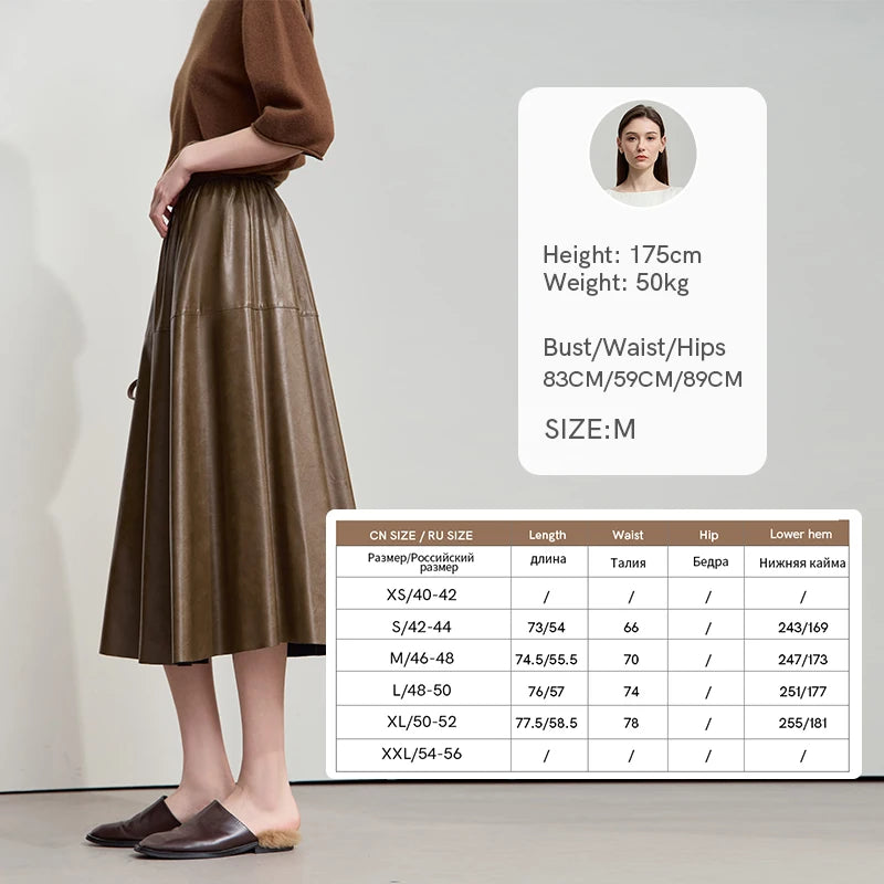 Minimalist Woman Black Midi Skirt 2025 Autumn Vintage Loose Luxury Party PU Leather Skirts Casual A Line Skirts 12543028