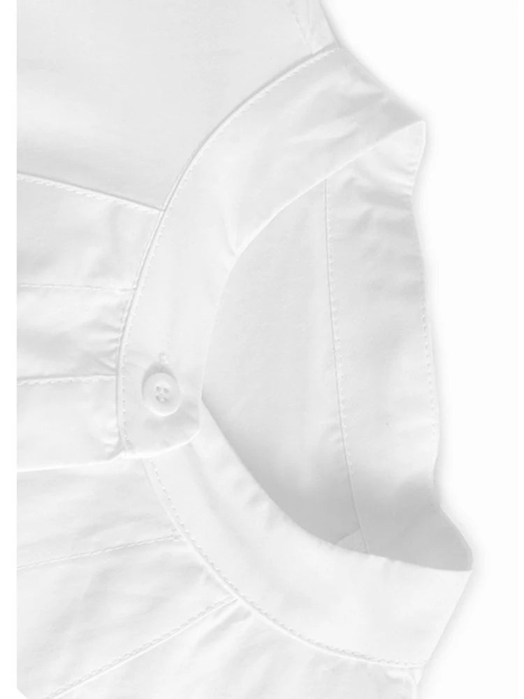 Women Green Big Size Elegant Knee-Length Shirt Dress New Stand Collar Long Sleeve Fashion Tide Spring Autumn 2025 1DJ0928