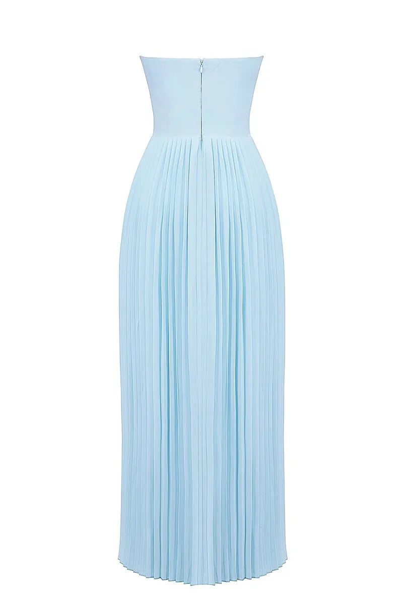 Off-shoulder Backless Pleated Maxi Dress For Women Fashion Strapless Sleeveless High Waist Bodycon Sexy Long Dress