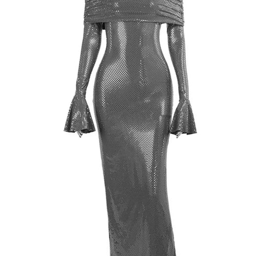 Load image into Gallery viewer, Sexy Buttocks Wrapped Long Dress For Women Fashion Temperament Ironing Board Slim One Line Neck Party Evening Dress 2024
