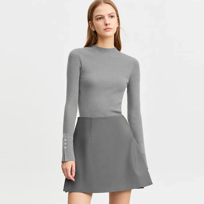 Minimalism Casual Shorts Skirts Women High Rase 2024 Autumn New Fashion Commuter Lady Straight Blazer A-Line Skirt 12343035