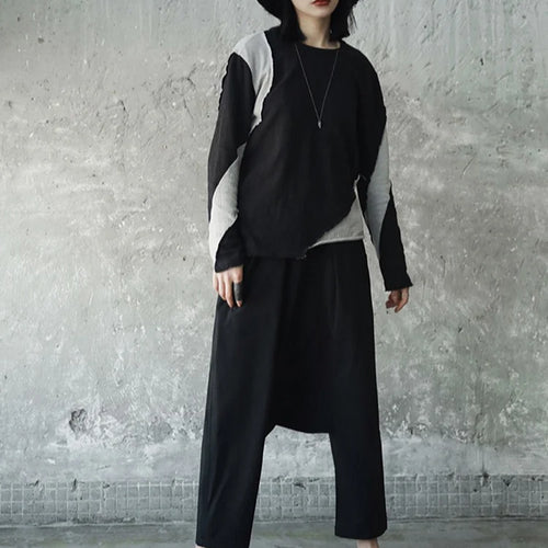 Load image into Gallery viewer, High Elastic Waist Black Knitting Long Cross Pants New Loose Fit Trousers Women Fashion Tide Spring Autumn 2025 JE814
