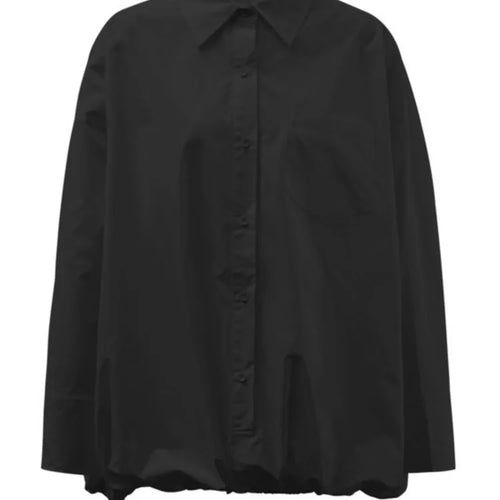 Load image into Gallery viewer, Women White Hem Elastic Big Size Elegant Blouse New Lapel Long Sleeve Shirt Fashion Tide Spring Autumn 2025 CPDB215
