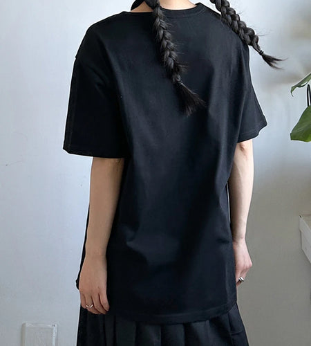 Women White Black Hollow Out Big Size Casual T-shirt New Round Neck Short Sleeve Fashion Tide Spring Summer 2025 1DJ1237