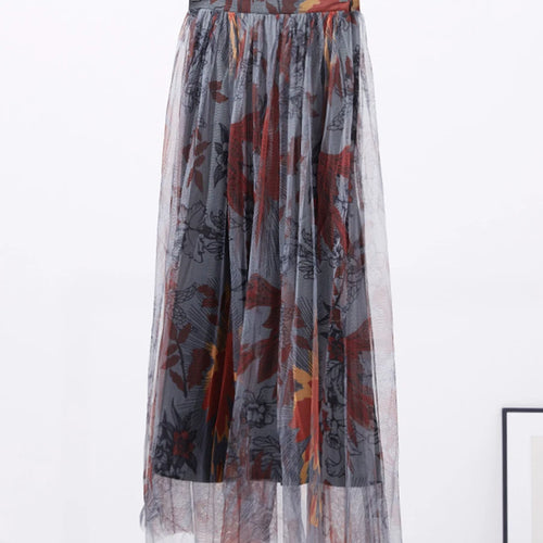 Load image into Gallery viewer, Hit Color Loose Casual Mesh Skirts For Women High Waist Temperament Elegant Skirt Female Fashion Style Fashion New
