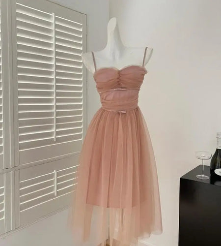 French Vintage Women Silver Pink Mesh Elegant Sexy Club Backless Pleated Slip Long Dress 2025 Summer Sleeveless Slim Party Dress