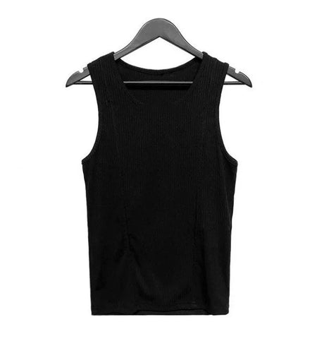 Men's Vest New American Summer Round Neck Sleeveless T-shirts Solid Color Design Handsome Male Slim Clothing 2025 9W1623