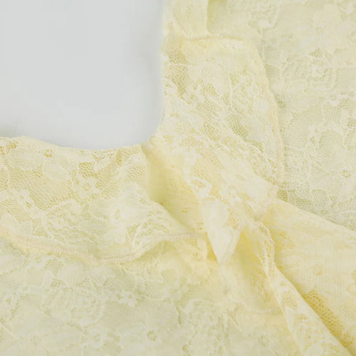 Load image into Gallery viewer, Lace Sleeveless Ruffle Sexy Mini Dress For Women Robe Elegant Deep V Neck Backless Bodycon Club Party Dress Vestido
