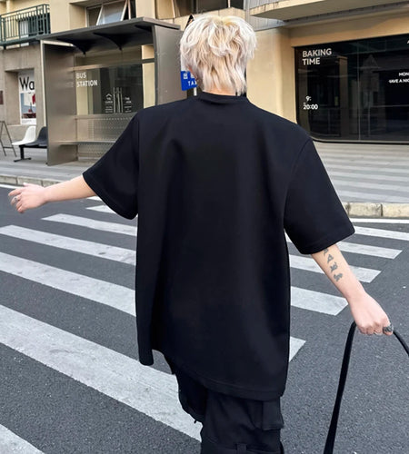 Summer New Trendy Men's T-shirt Short Sleeve Pullover O-neck Beading Male Tees Fashion Tide Summer Menwear Top 9W1793