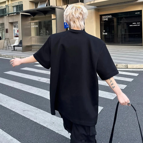 Load image into Gallery viewer, Summer New Trendy Men's T-shirt Short Sleeve Pullover O-neck Beading Male Tees Fashion Tide Summer Menwear Top 9W1793
