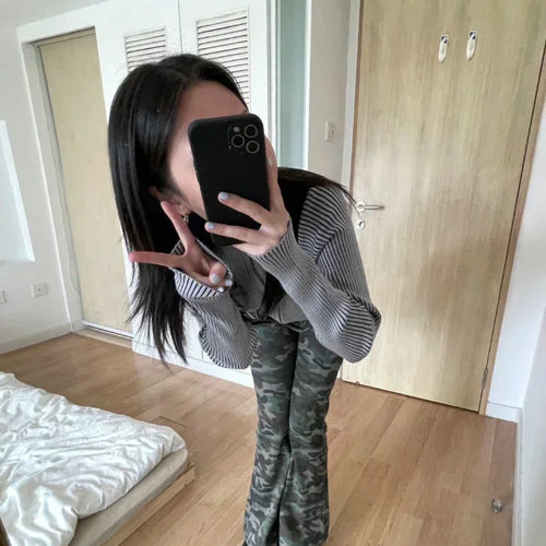 Load image into Gallery viewer, Autumn Double Zip Up Ribbed Cardigan Jackets Women Embroidery Knitted Sweater Slim Stand Collar Y2k Harajuku Grunge Knit
