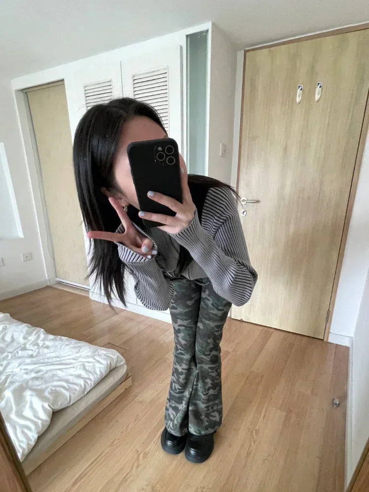 Autumn Double Zip Up Ribbed Cardigan Jackets Women Embroidery Knitted Sweater Slim Stand Collar Y2k Harajuku Grunge Knit