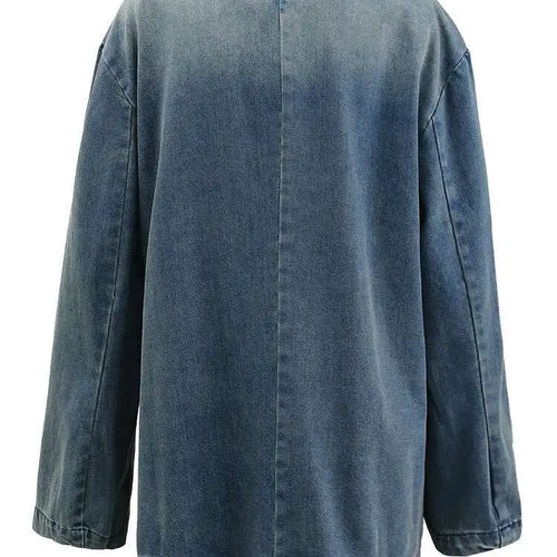 Load image into Gallery viewer, Blue Denim Vintage Big Size Pocket Jacket New V-neck Long Sleeve Women Coat Fashion Tide Spring Autumn 2025 CPG1579
