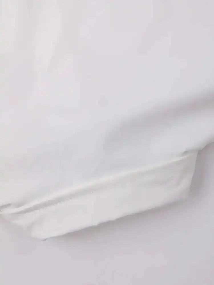 Women White Buckle Pocket Big Size Casual Blouse New Lapel Long Sleeve Shirt Fashion Tide Spring Autumn 2025 CPG1715