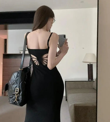 Slip Sleeveless Backless Maxi Dress Women Y2k Summer Bodycon Streetwear Elegant Sexy Outfits Ladies Birthday Party Club Sundress