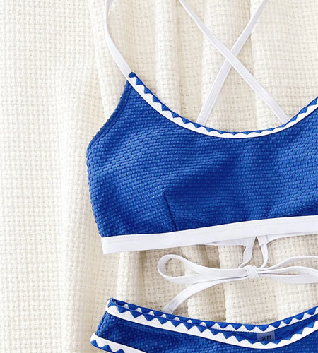 Sexy Bandeau Bikini Set 2024 Bandage Swimsuit Women Swimwear Push Up Brazilian Bathing Suit