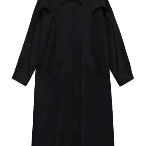 Load image into Gallery viewer, Women Green Rose Red Spliced Big Size Midi Shirt Dress New Lapel Long Sleeve Fashion Tide Spring Autumn 2025 1DH5167
