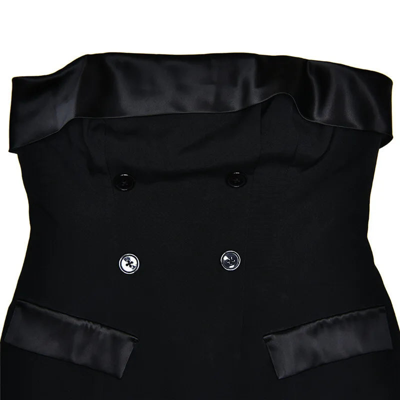 Off-shoulder Strapless Sexy Mini Dress For Women Fashion Two Pocket Backless Slim Club Party Sexy Dress Clubwear