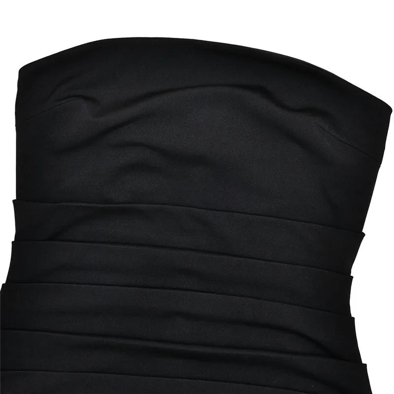 Scarf Collar Strapless Sexy Maxi Dress For Women Fashion Off-shoulder Backless Bodycon Club Party Long Dress Elegant