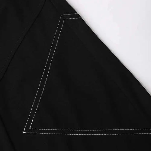 Load image into Gallery viewer, High Elastic Waist Black Topstitched Pocket A-line Half-body Skirt Women Fashion Tide New Spring Autumn 2025 1DH5353
