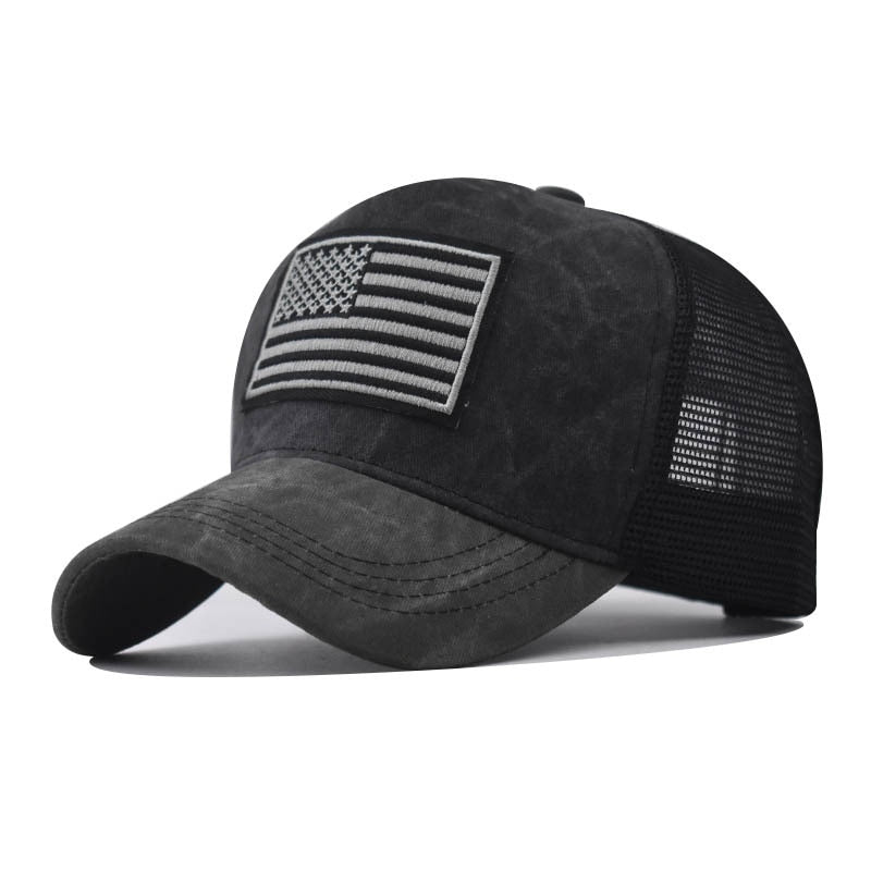 Fashion Women Men USA Flag Mesh Baseball Cap Male Female Breathable Snapback Hats Unisex Trucker Hats Cap For Women Men