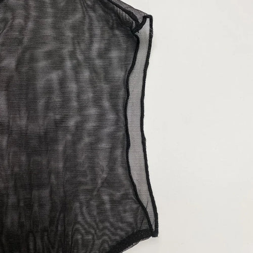 Load image into Gallery viewer, Summer Mesh Sexy T-Shirts Tops for Women Blue Black Long Sleeve Woman Asymmetric Skinny Green Tops Blouse
