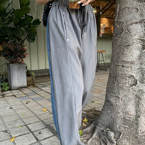 Load image into Gallery viewer, Fashion Loose Wide Leg Pants For Women High Waist Ruched Bandage Solid Minimalist Trousers Female Spring Clothing
